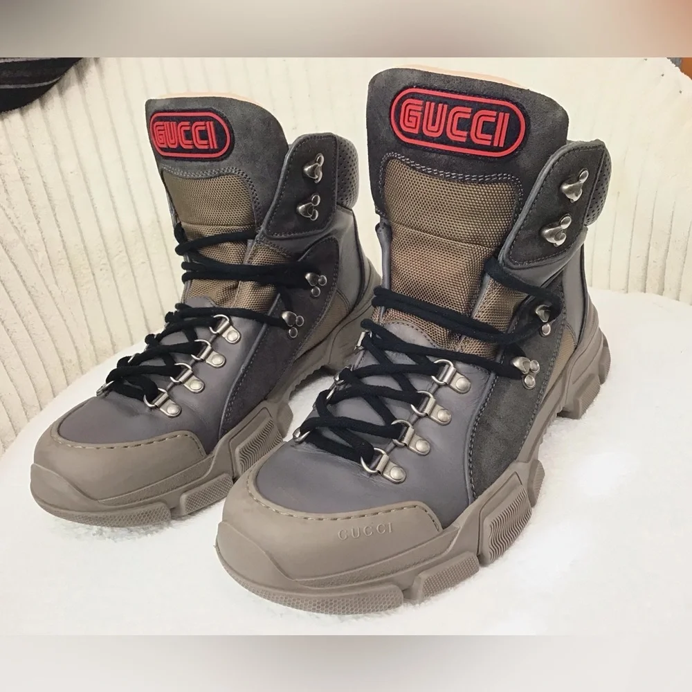 Gucci Men's Boots in Gray and Tan